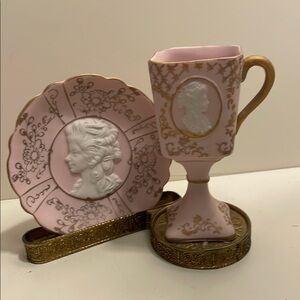 Ardalt Hand Painted Lenwile China Decorative Plate and Cup Set